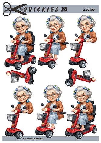 3D Ældre dame på scooter